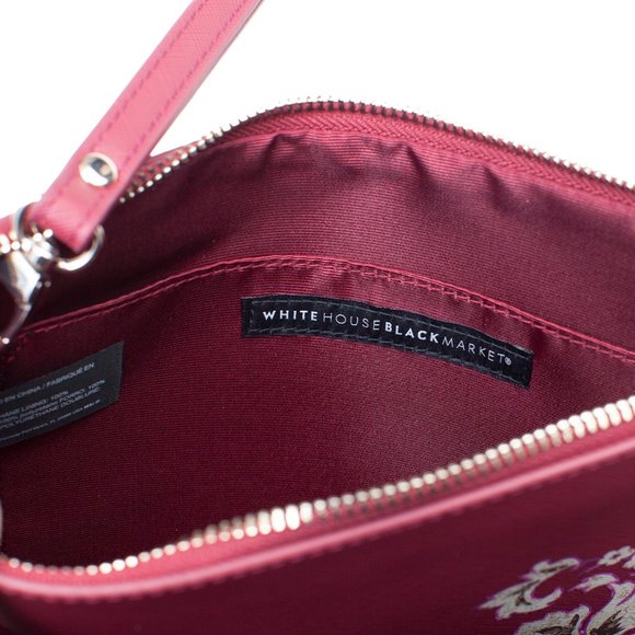 WHBM Maroon Floral Print Clutch Wristlet - Picture 4 of 4